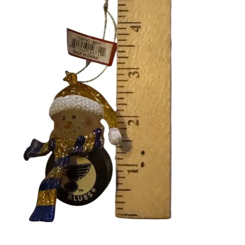 Scottish Christmas St Louis Blues Snowman Ornament NHL Hockey Puck Glitter 14671